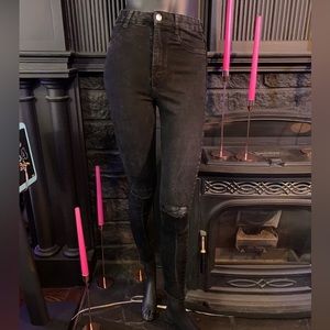 Zara Black Distressed Skinny Jean